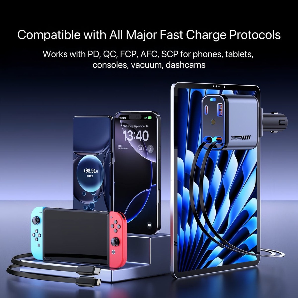 StarCharge - Chargeur voiture 4 en 1 66 W avec ciel étoilé