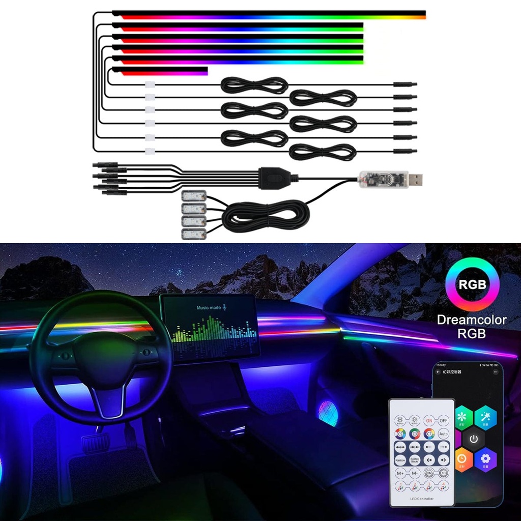 NeoFlow - Kit d'éclairage d'ambiance RGB pour voiture