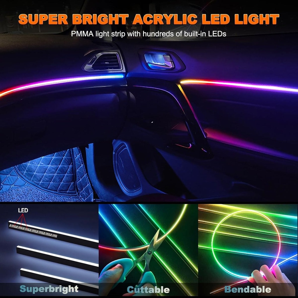 NeoFlow - Kit d'éclairage d'ambiance RGB pour voiture