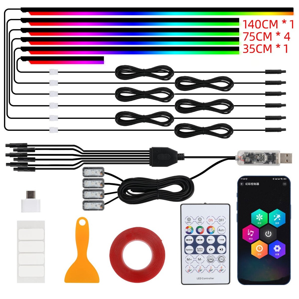 NeoFlow - Kit d'éclairage d'ambiance RGB pour voiture