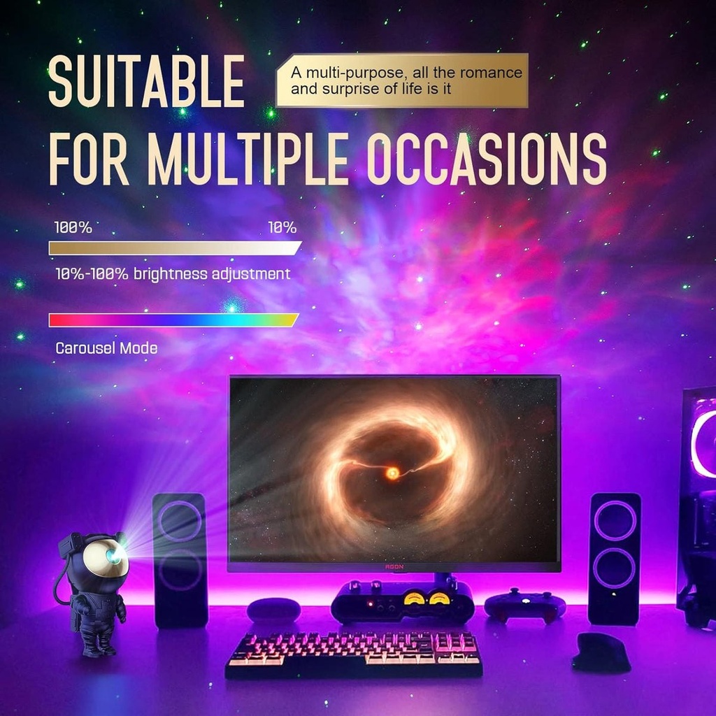 CosmoGlow - Projecteur galaxie astronaute