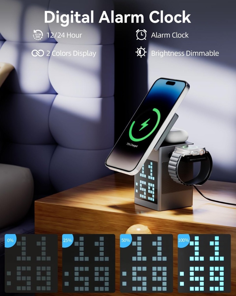 PixelCharge - Enceinte Bluetooth et station de charge 3 en 1