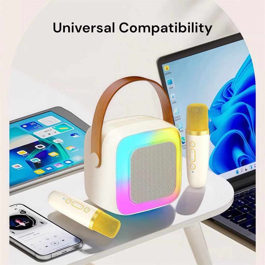 KaraParty Mini - Enceinte karaoké avec 2 micros sans fil