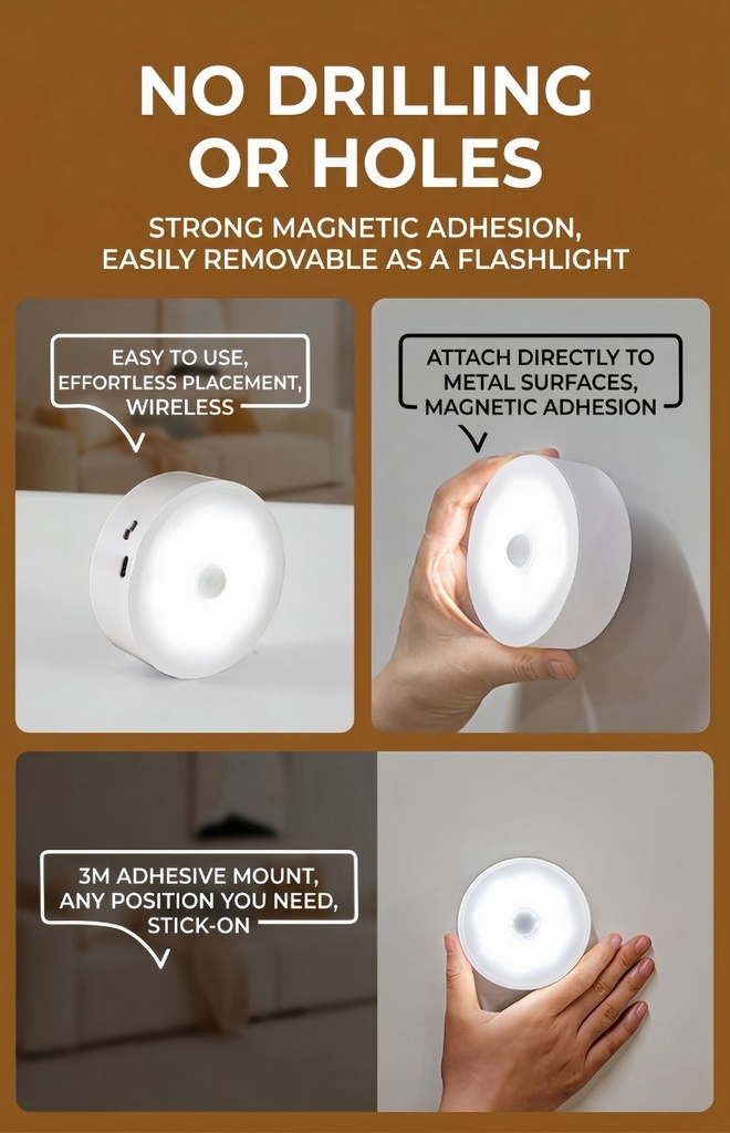 Lampe magnétique à détecteur de mouvement