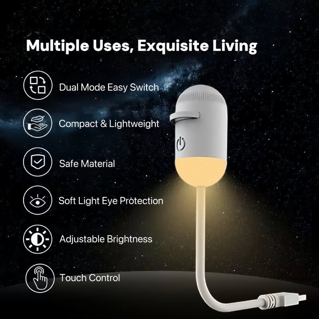 Veilleuse USB et projecteur galaxie 2 en 1