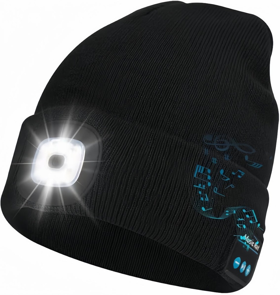 Bonnet Bluetooth connecté avec lampe frontale