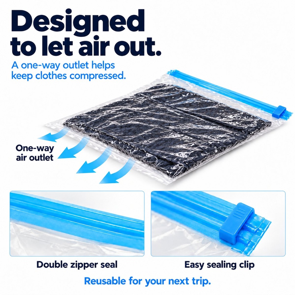 [RZ-164] Roll & Pack - Sacs de compression sous vide sans pompe
