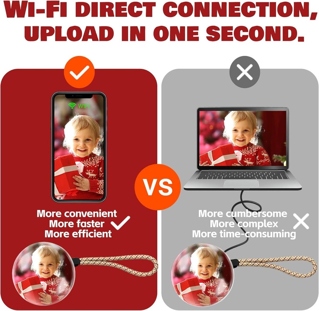 LumiOrb - Boule de cristal WiFi pour photos et vidéos 3D
