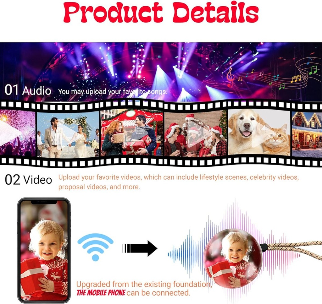 LumiOrb - Boule de cristal WiFi pour photos et vidéos 3D