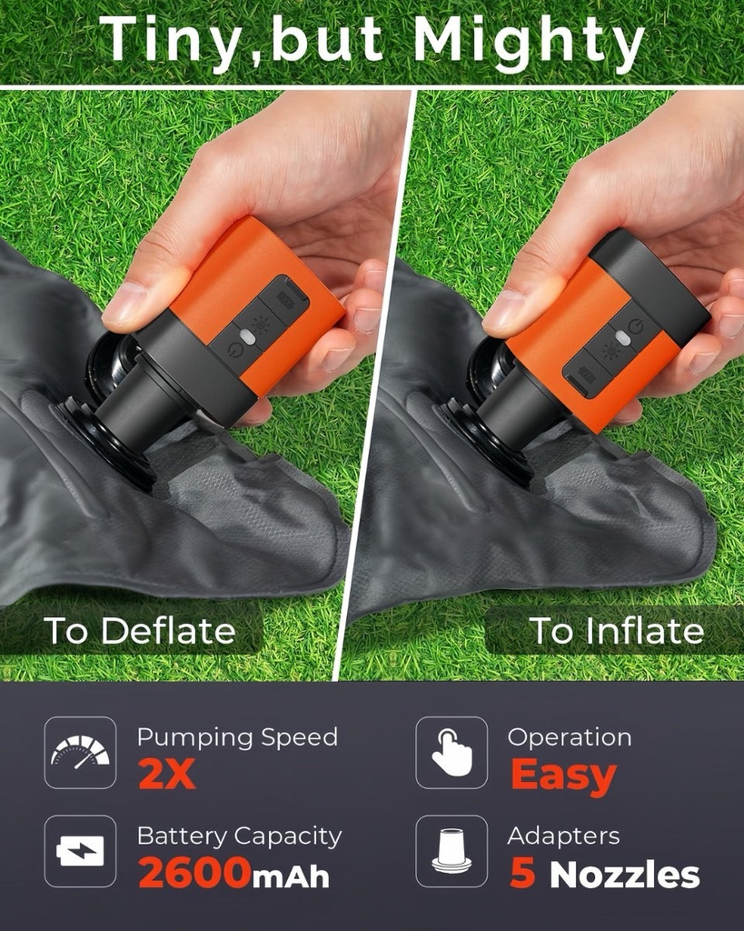 AirBurst Pro - Pompe électrique compacte gonflage et vide