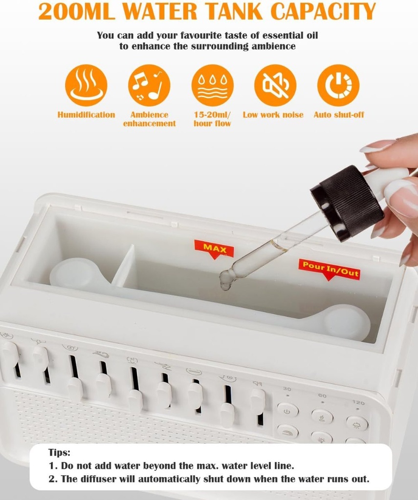 DreamMix Pro - Bruit blanc, diffuseur et veilleuse