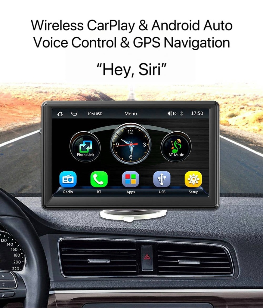 DriveSync 7 - Écran CarPlay et Android Auto sans fil
