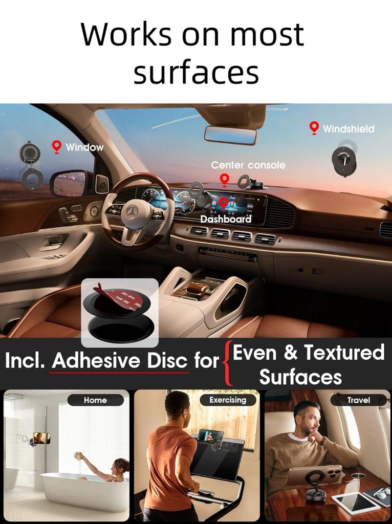 Snanen 360 - Support téléphone magnétique à ventouse
