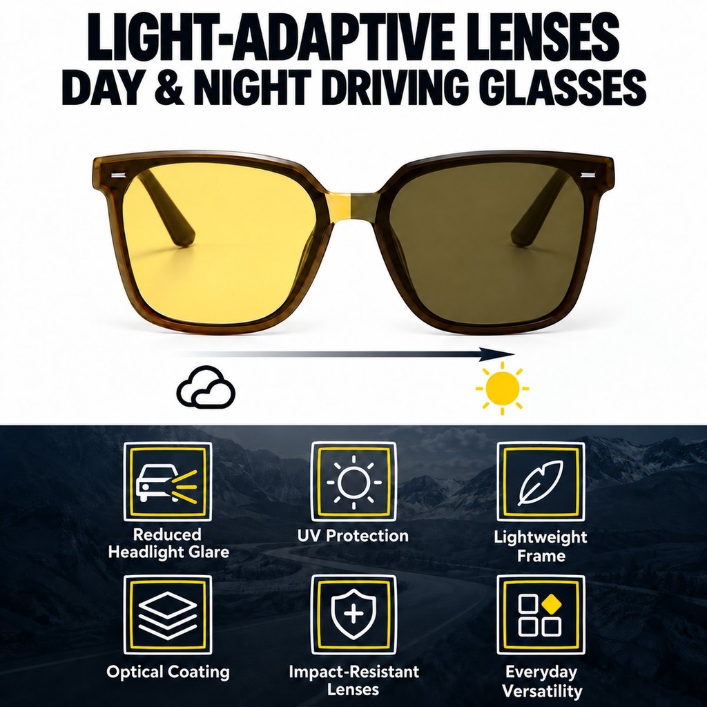 DuskShift - Lunettes de conduite photochromiques jour et nuit