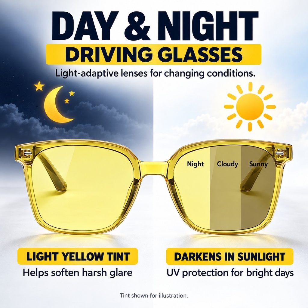 DuskShift - Lunettes de conduite photochromiques jour et nuit