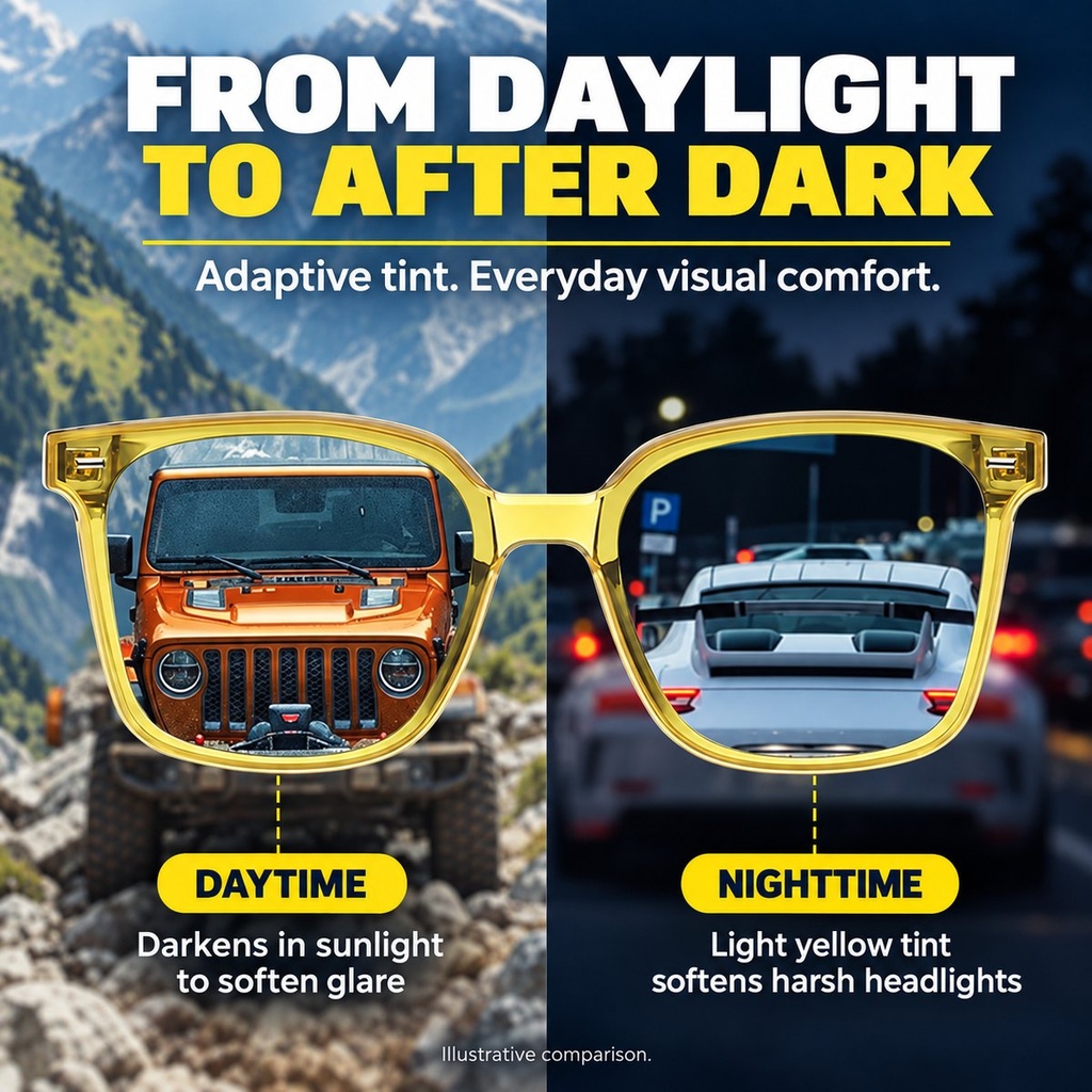 DuskShift - Lunettes de conduite photochromiques jour et nuit
