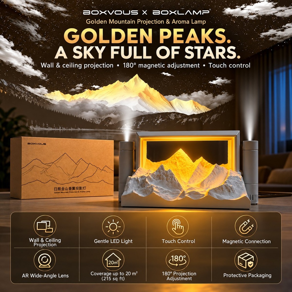 [RZ-159] Lampe montagne 3 en 1, projection et pierre à parfum