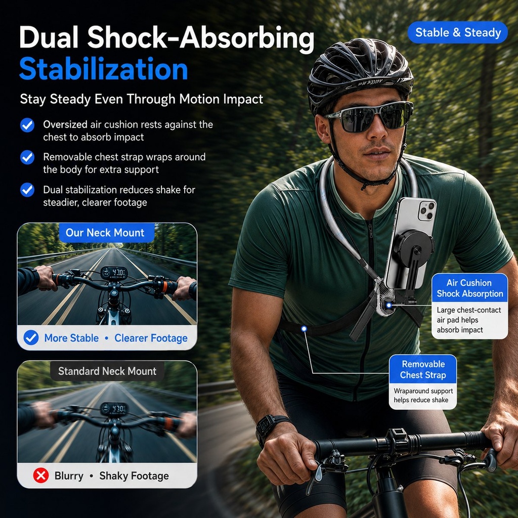 Varnelo - Support de cou 2 en 1 pour smartphone et caméra