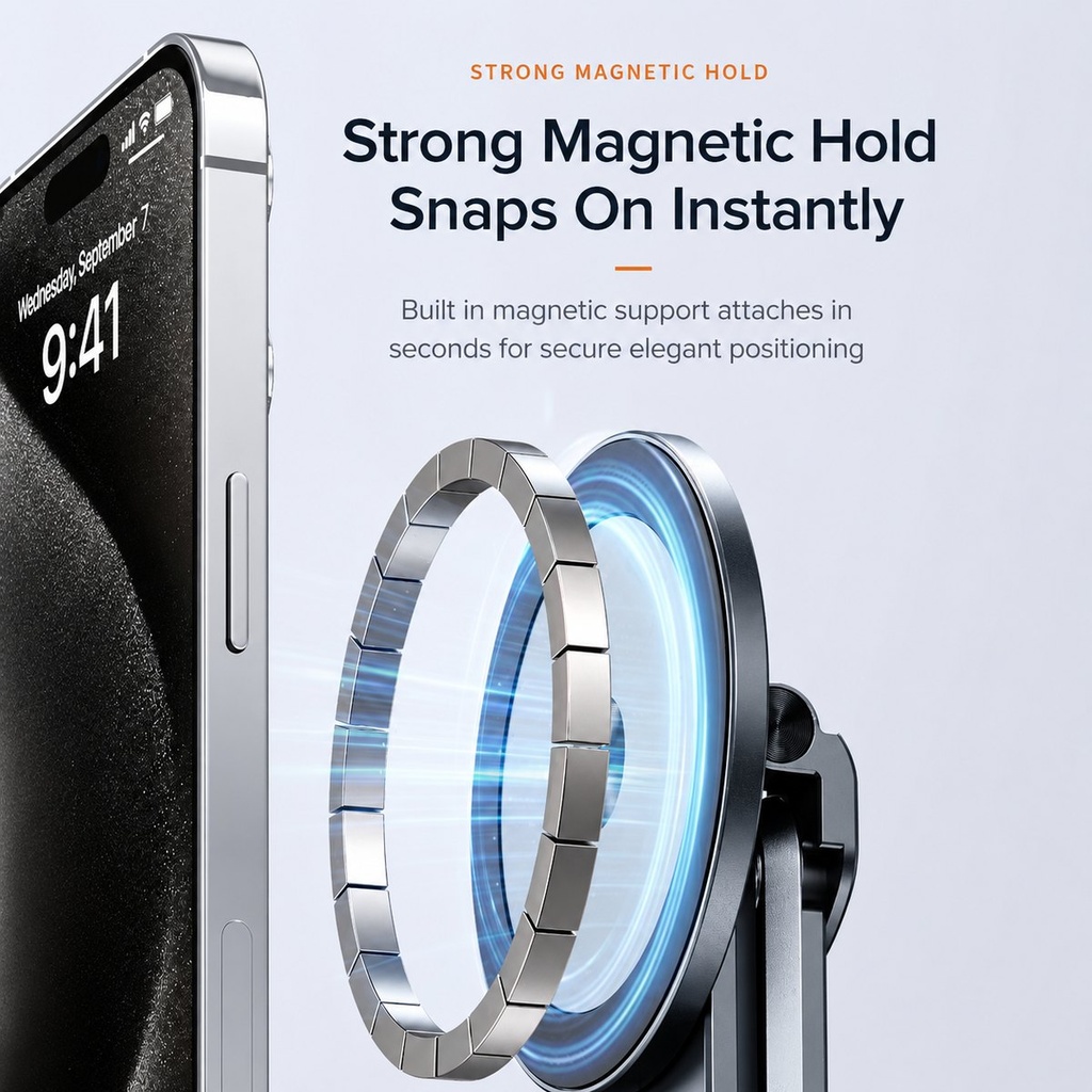 Support magnétique pliable 4 en 1 pour téléphone et laptop