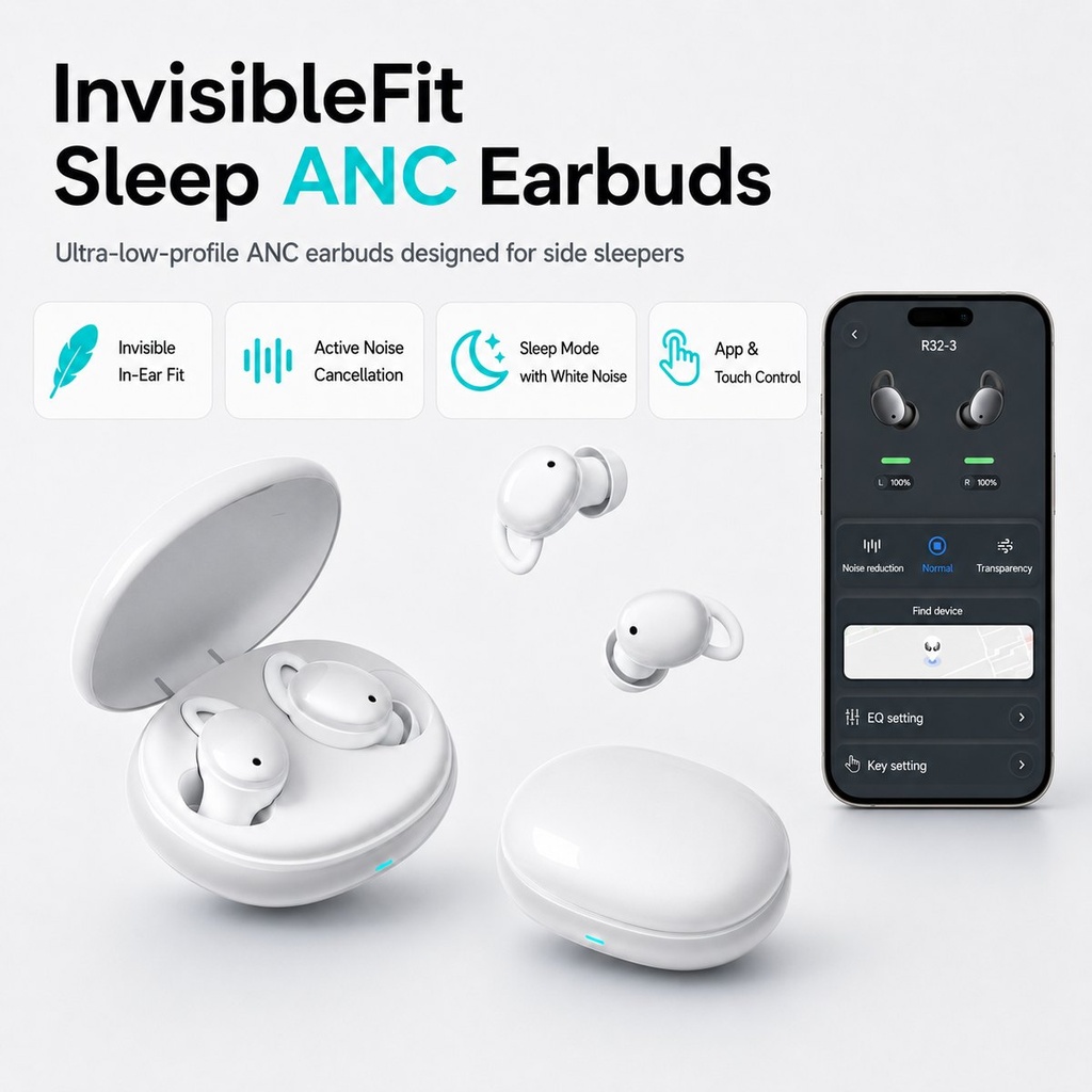 InvisibleFit - Écouteurs de sommeil à réduction de bruit