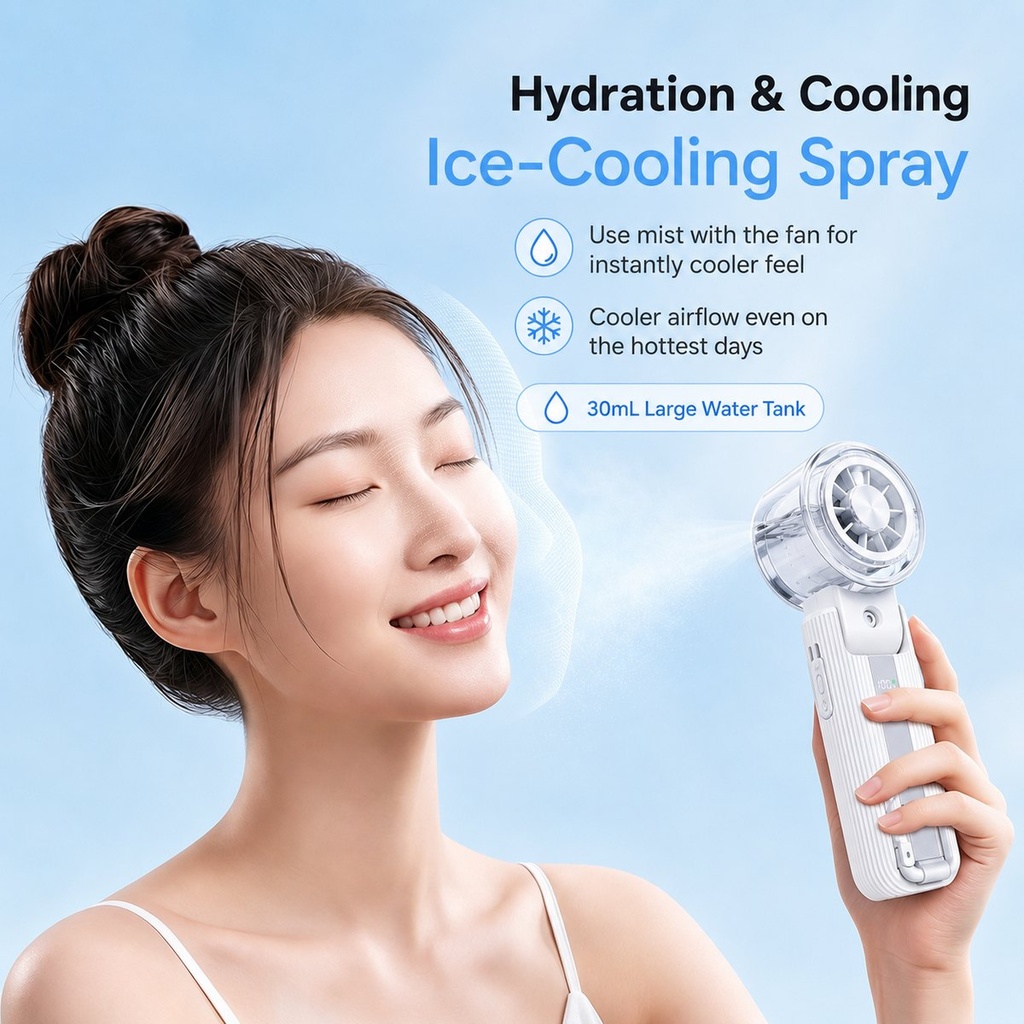 FrostBreeze - Ventilateur brumisateur 3 en 1 rafraîchissant
