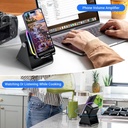 Support téléphone 5 en 1 avec haut-parleur à induction