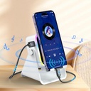 Support téléphone 5 en 1 avec haut-parleur à induction
