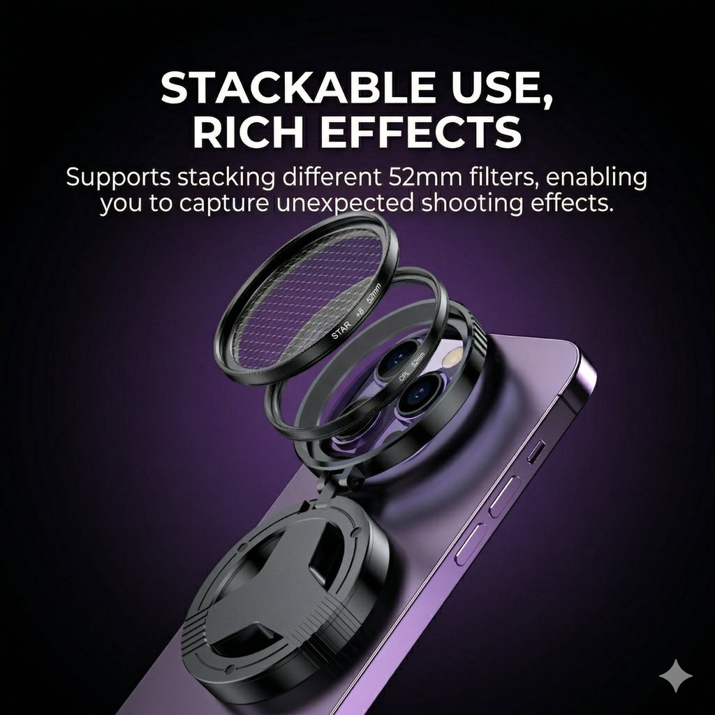 Filtre anti-reflets magnétique pour smartphone