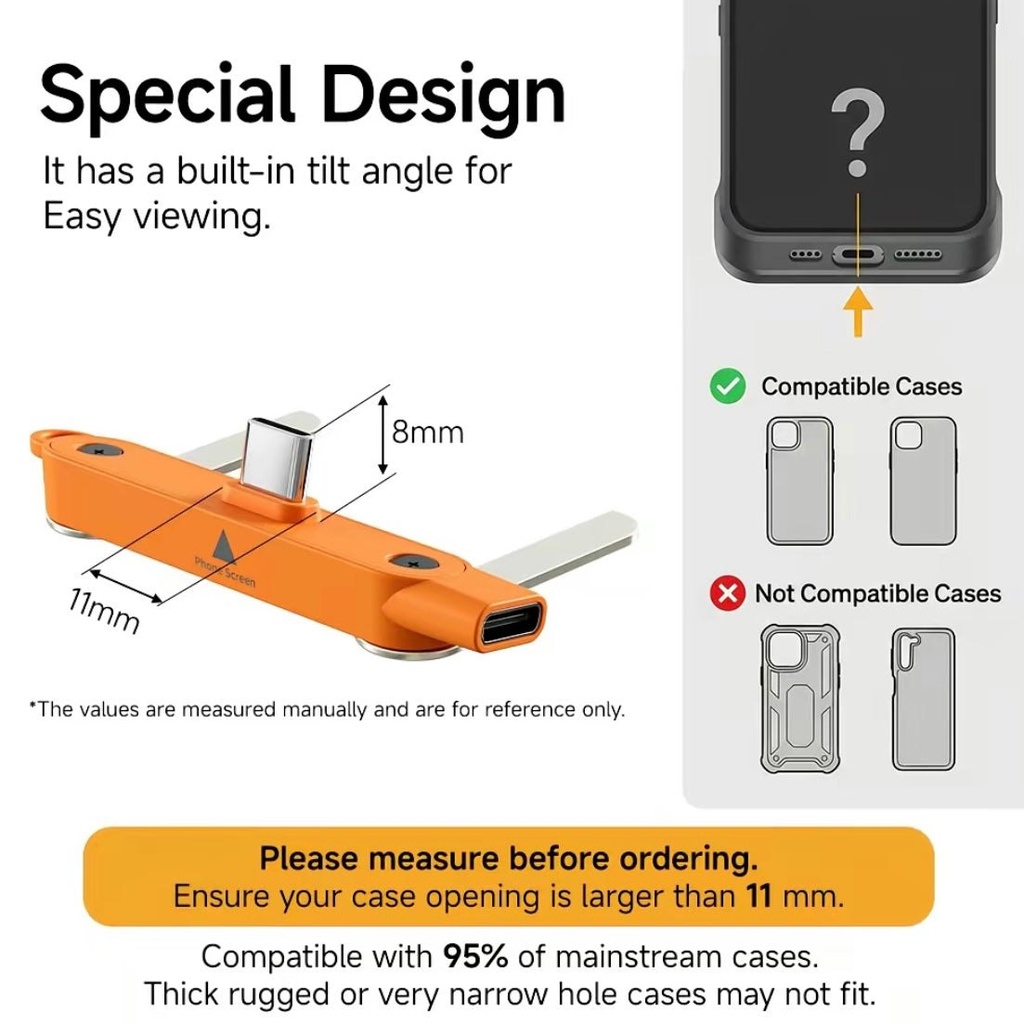 Basemo - Câble USB-C 240W avec support téléphone dissimulé