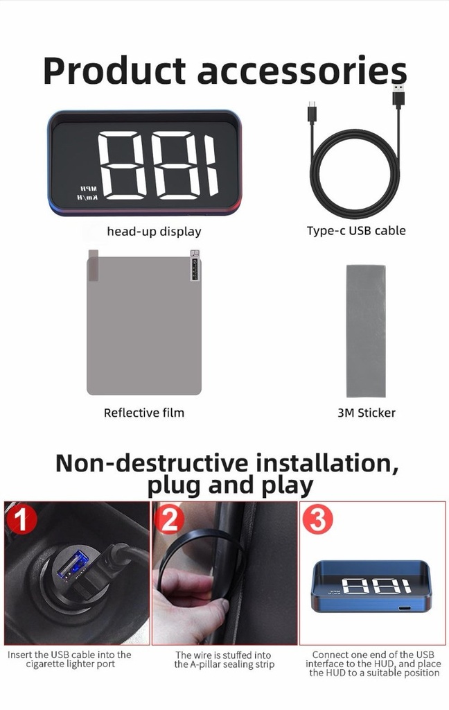 [RZ-108] DriveSight - Affichage tête haute GPS de la vitesse