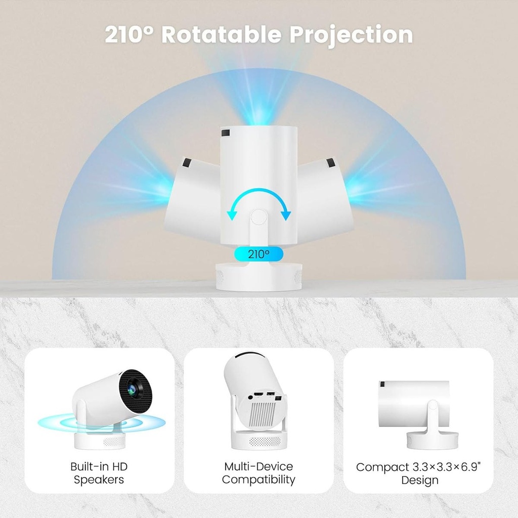 VistaCast Mini - Vidéoprojecteur connecté orientable 210°