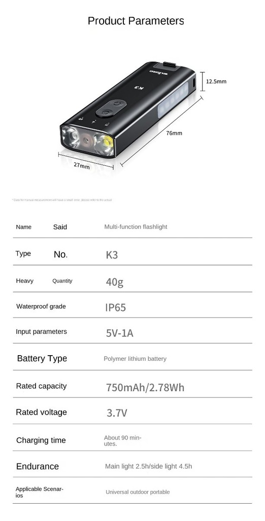 K3 UltraMulti - Lampe porte-clés multifonction 800 lumens