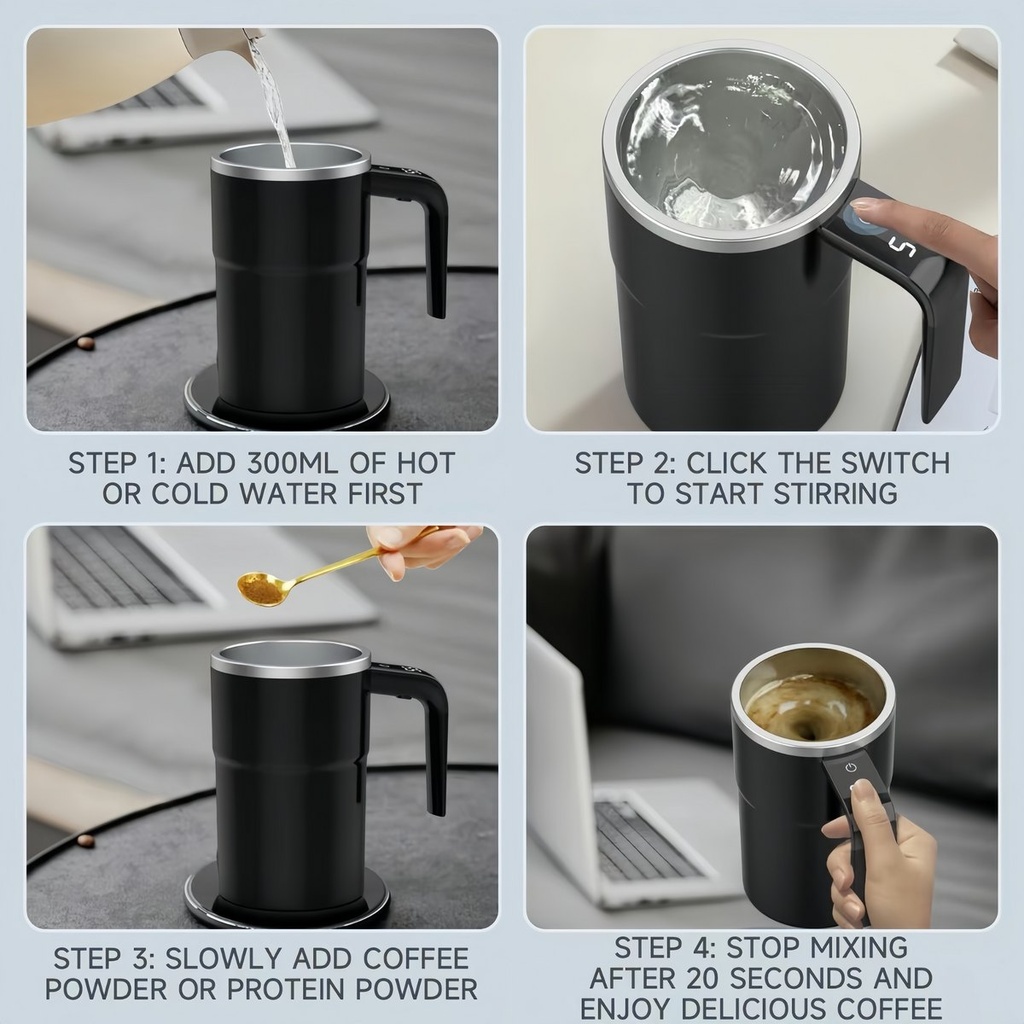 SpinBrew - Mug auto-mélangeur avec écran de température