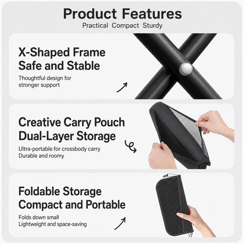Sac bandoulière 2 en 1 avec tabouret pliant intégré