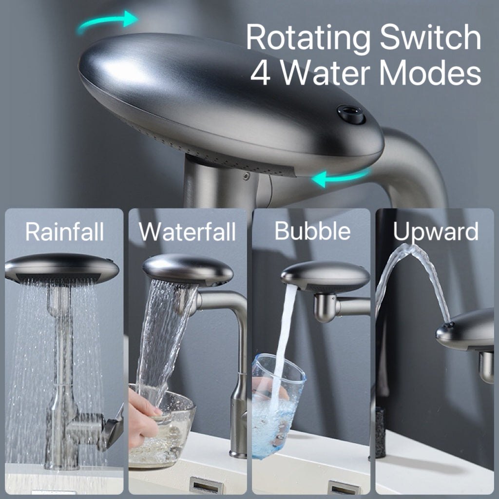 AeroSpa - Robinet de lavabo inox à 4 jets