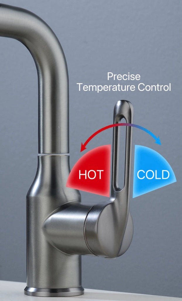 AeroSpa - Robinet de lavabo inox à 4 jets