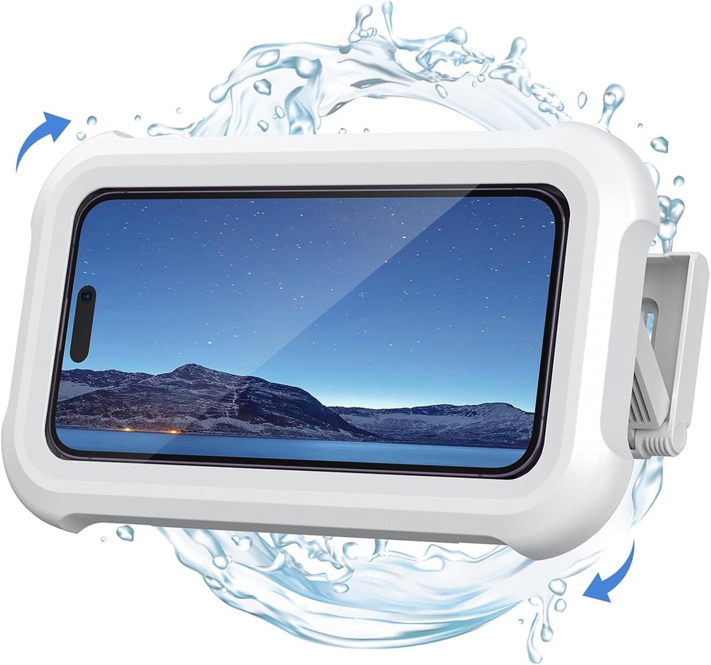 Support de téléphone étanche pour douche, rotation 480°