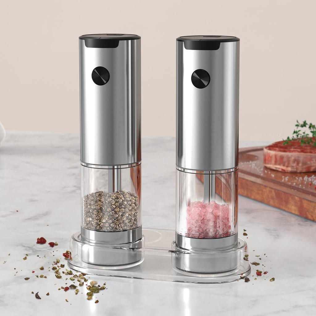 SeasonMate - Moulins électriques sel et poivre en inox