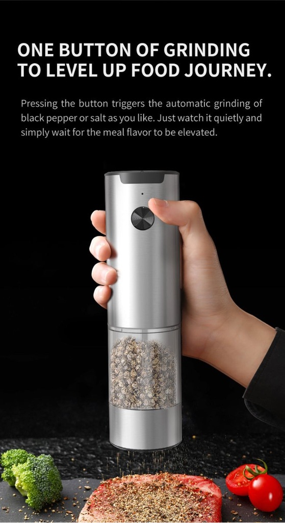SeasonMate - Moulins électriques sel et poivre en inox