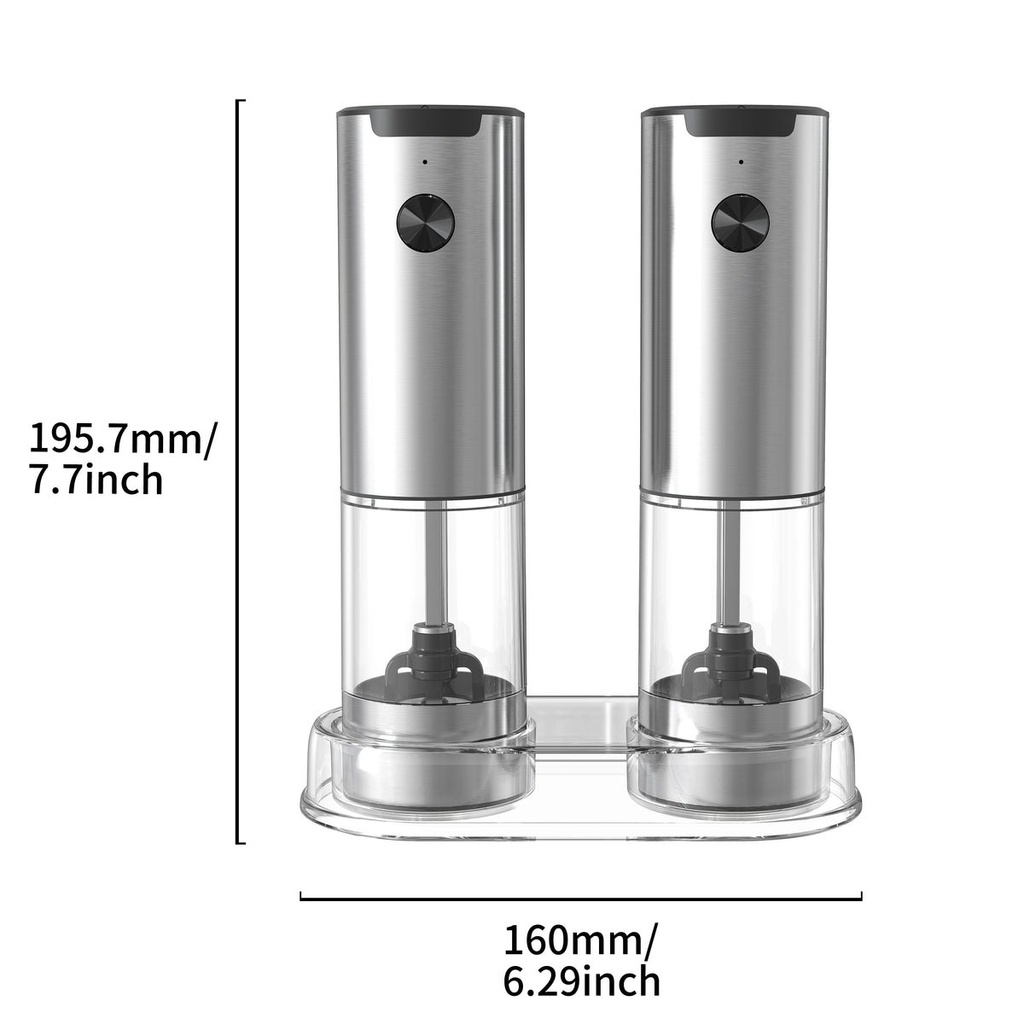SeasonMate - Moulins électriques sel et poivre en inox